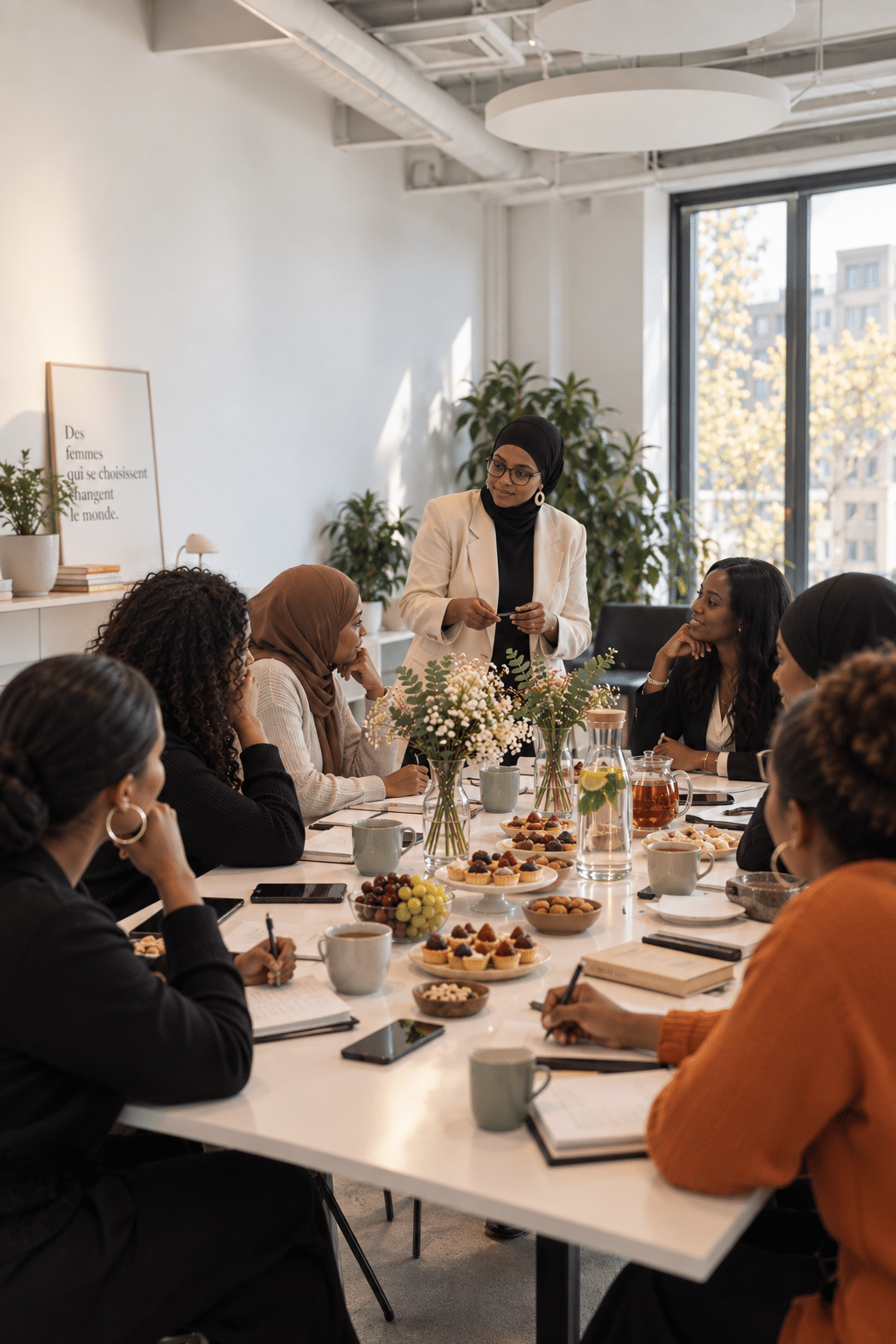 Un atelier Slow Glow : des femmes autour d une table